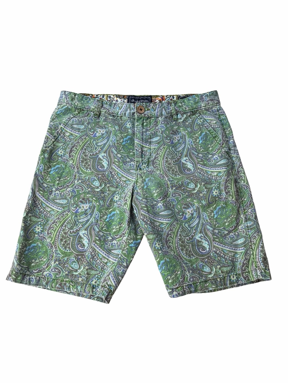 DAVID SMITH AUSTRALIA Green Reef Paisley Bermuda Shorts | 100% Cotton